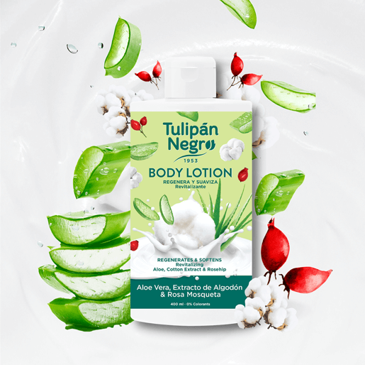 Tulipán Negro Aloe Vera, Cotton & Rosehip Body Lotion - 400ml